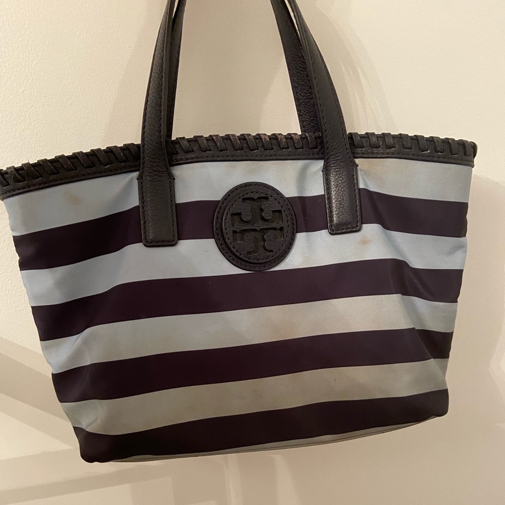 Striped Light & Dark blue Tory Burch Handbag